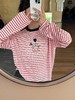 韩国订单气球腊肠狗条纹长袖T 商品缩略图1