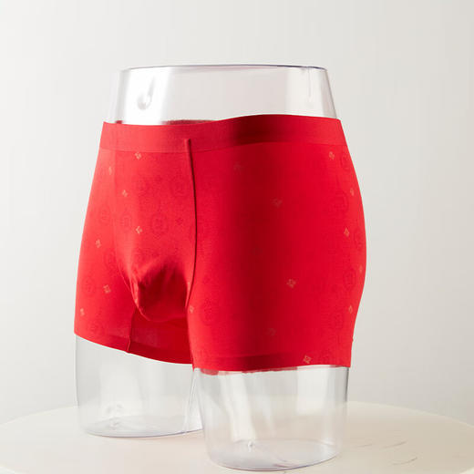  平角裤头透气四角红色内裤本命年男士短裤 腰缠万贯 商品图1