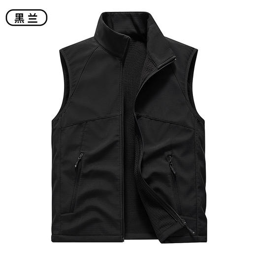 百媚生 轻量化马甲防水防风软壳纯色立领男女跑步运动坎肩2888 商品图9