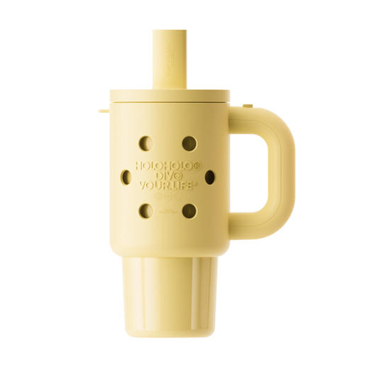 HOLOHOLO洞洞保温杯DD-02鹅黄色800ml（不带杯花） 商品图1