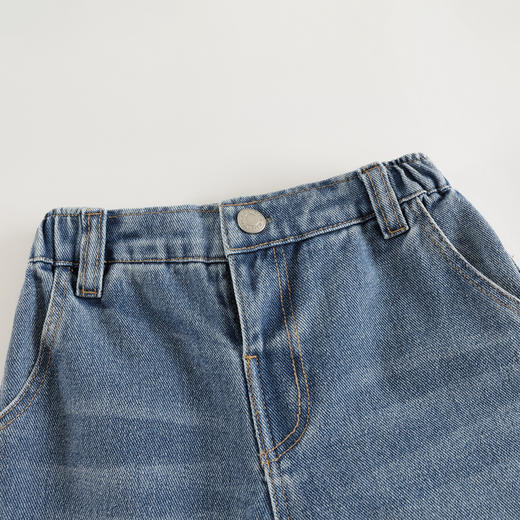 马克珍妮女童云感纯棉牛仔微喇裤2025年秋装新款551386 商品图3