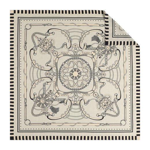 万事利“韵想”88厘米双面印花丝羊毛围巾 商品图0