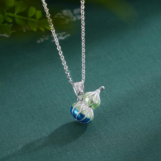 子佩集S990银【彩韵葫芦】套链【MXTL031】纯银花丝珐琅彩项链2507 商品图7