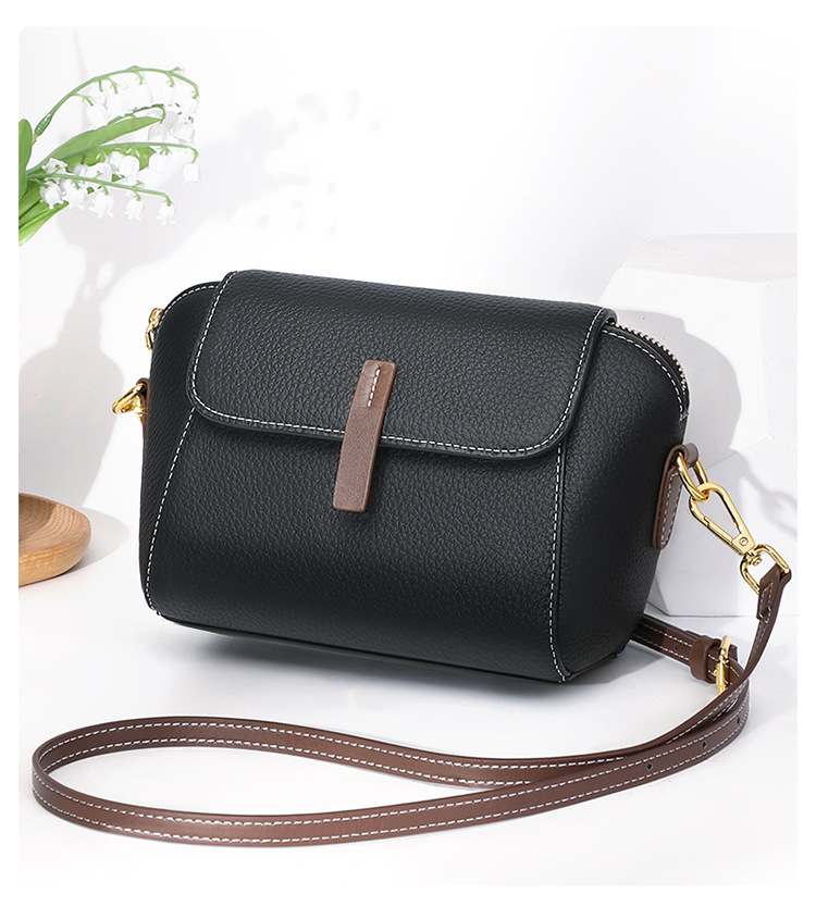 牛皮单肩小方包