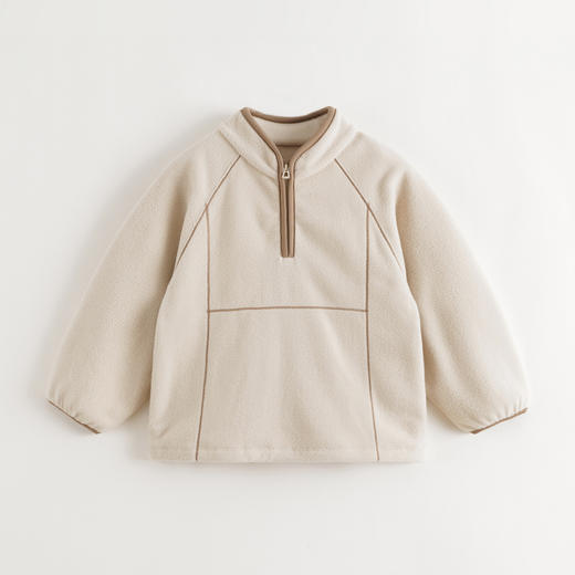 【抗静电】马克珍妮男女童摇粒绒半拉链卫衣2025年秋装新款551730 商品图3