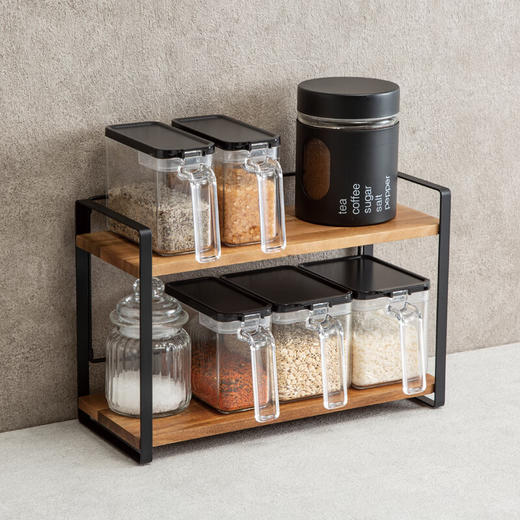 多层置物架多功能厨房家用可折叠相思木调料架 商品图1