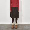 NUTH复古拼接半身裙双腰头中长款a字伞裙女 棕咖色 商品缩略图4
