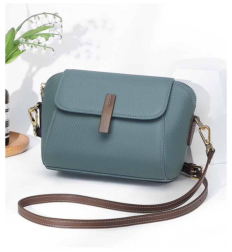 牛皮单肩小方包