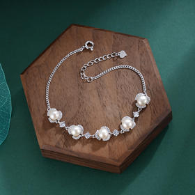 子佩集S925珍珠手链【SL070525】纯银珍珠三叶花朵2507