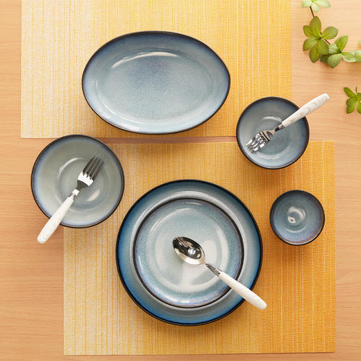  家用简约现代陶瓷餐具圆碗饭碗圆盘椭圆盘 商品图1