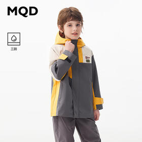 【MQD】童装男大童三防春新款户外撞色潮酷风衣外套