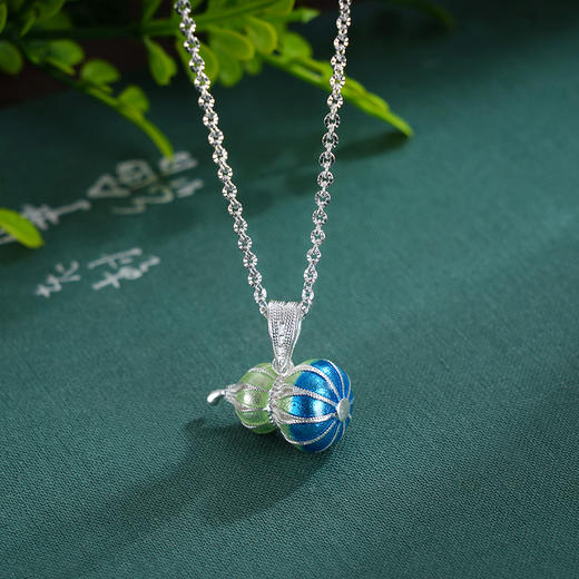 子佩集S990银【彩韵葫芦】套链【MXTL031】纯银花丝珐琅彩项链2507 商品图4