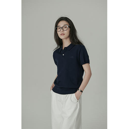 HAVERICE饭馆 知识分子 2025新款经典2.0复古莱赛尔天丝短袖t恤POLO衫女 商品图6