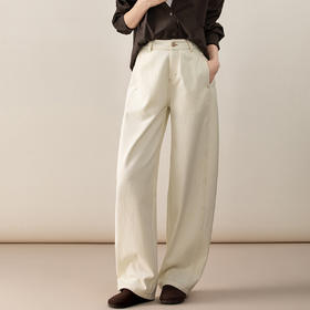 百媚生 松弛感港风天丝棉宽松纯色牛仔弯刀裤天丝棉 5302