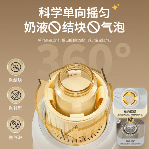 Mamahome新品摇奶器暖奶二三合一全自动智能电动MS106-1 商品图2