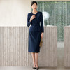IWY/藏青色西装套裙女秋季高级感正式场合职业裙装工作服WCS099 商品缩略图4