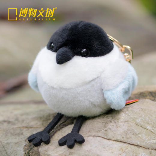 博物文创 啾儿系列第三弹 灰喜鹊 可发声小鸟球啾啾呆萌可爱节日礼物书包挂件 商品图2