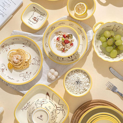 顺祥宜得利家居 皮卡丘陶瓷餐具碗碟盘子卡通餐碗釉下彩宝可梦童真 商品图1