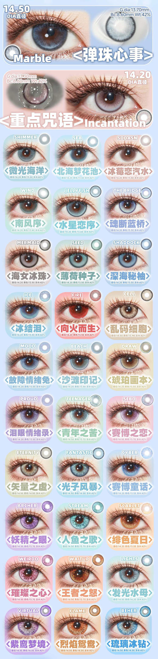 mimipark 月抛美瞳 活动合集 【泪眼情绪录/故障情绪兔/冰莓恋汽水/北海梦花池/冰结泪/幻灯片/向火而生/光子风暴/微光海洋/水星恋序/发光水母/薄荷种子/海女冰珠/琥珀画本/乱码细胞】 商品图0