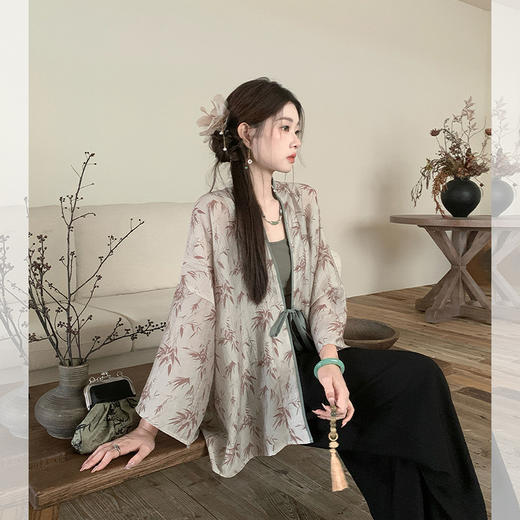 西遇新中式国风开衫套装女秋季新款吊带宽松休闲裤三件套SS051314/SS051315/SS051316 商品图0