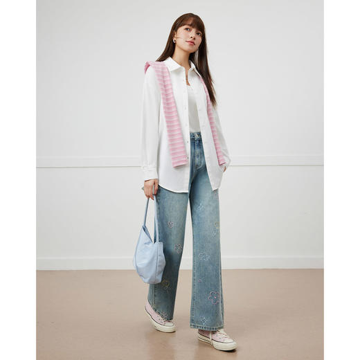 IEF/爱依服2025 春季 时尚学院风休闲百搭减龄设计感披肩中衬衫N37764 商品图3