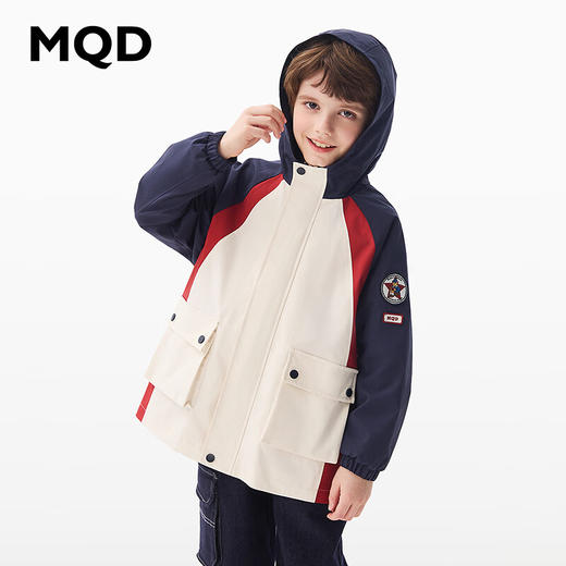 【MQD】童装男大童春新户外工装撞色连帽外套 商品图1