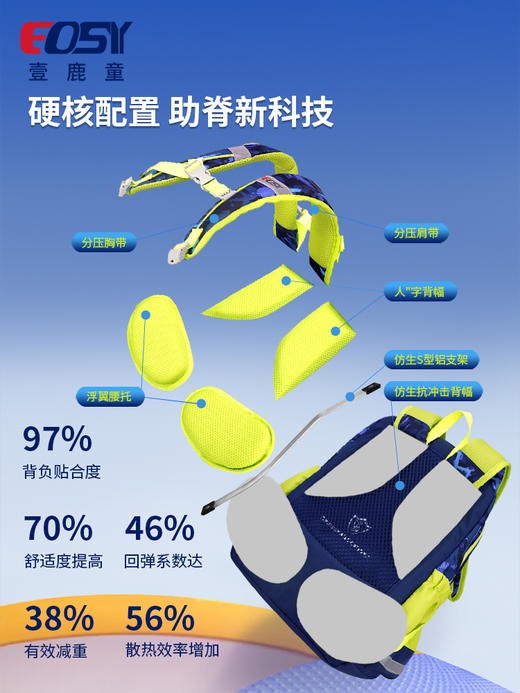 EOSY 小学生书包  德国IGR证书轻便护脊减压 商品图4