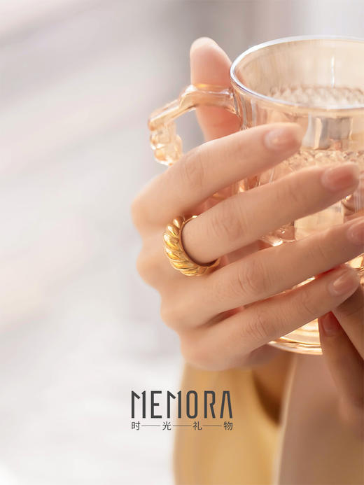 【任选3件599元】「焦糖可颂」牛角包戒指 S925银戒指时尚ins风手饰MEMORA诗普琳YRE00101（线上专供） 商品图0