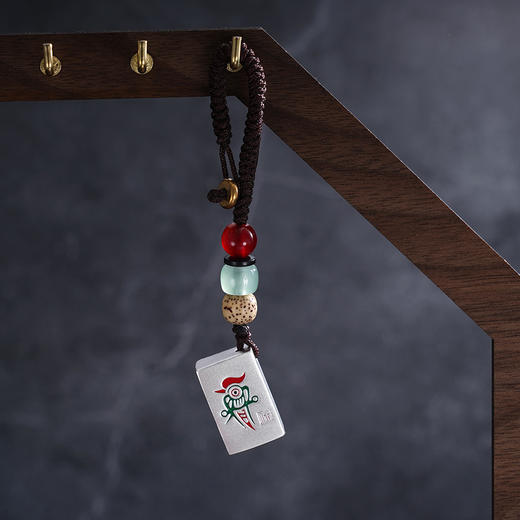 子佩集S999银【发财幺鸡】钥匙扣【ZXFYSK001】纯银麻将原创作品吉言把把胡2507 商品图3