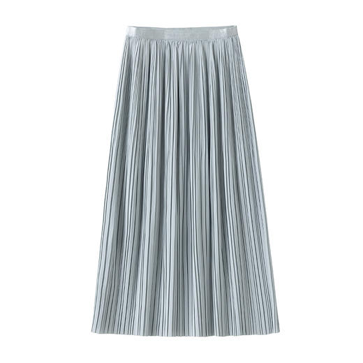 丁摩 细褶显瘦气质百褶半身裙女夏季a字大摆裙通勤韩版中长裙5ZF-8111 商品图4