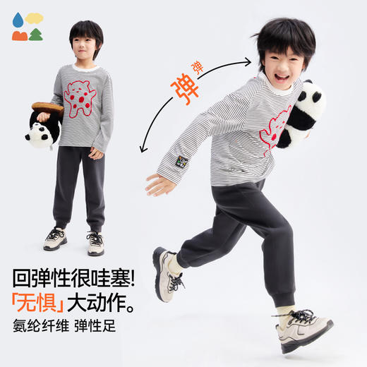 【小棠人条纹T恤】森林棠25秋款 小童棉感舒适亲肤高弹复古条纹长袖上衣60253276 商品图2