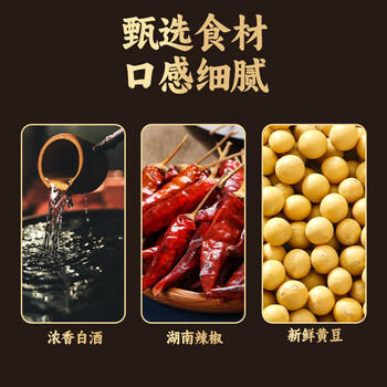 湾琴河香辣味霉豆腐500g 湖南白溪腐乳 无油浸泡豆腐乳即食下饭菜拌面酱 /粮油调味 /调味品 /腐乳 商品图3