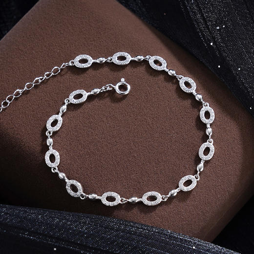 子佩集S925银【倩影凌波】手链【SL070490】纯银时尚椭圆圈锆石2507 商品图2