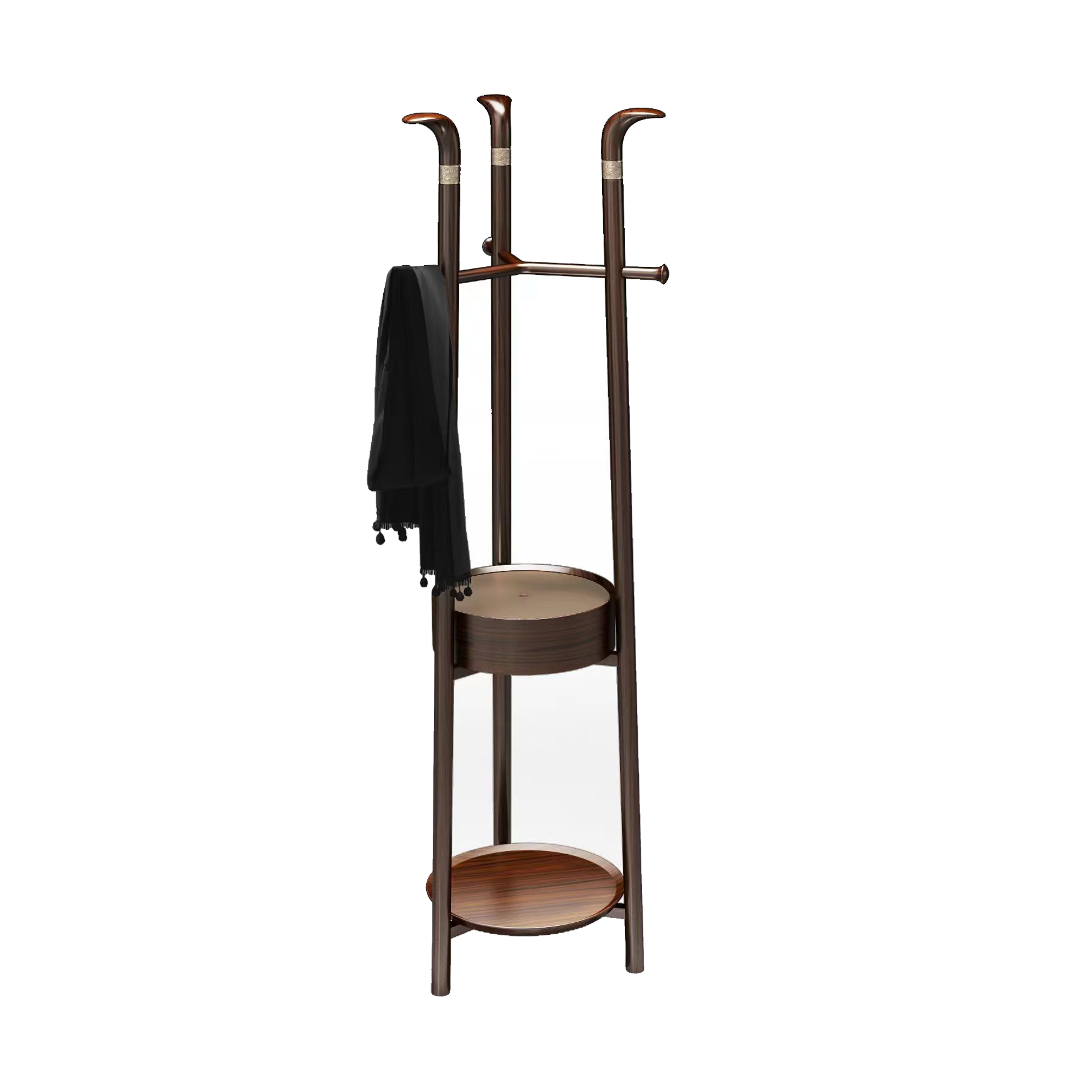 【新中式-衣帽架KD-Y-T9403】黑檀/客厅/卧房/衣帽架