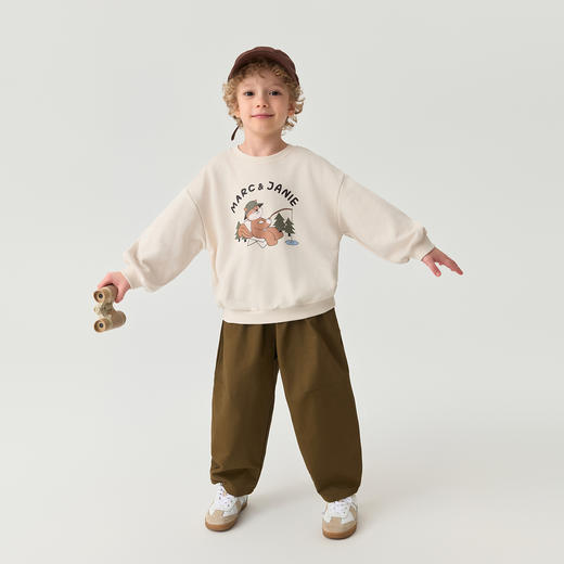 马克珍妮男童露营松鼠软弹卫衣 宝宝套头衫2025年秋装新款551127 商品图1