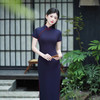 中国风改良修身显瘦，罗马棉长款复古旗袍XW8640 商品缩略图2