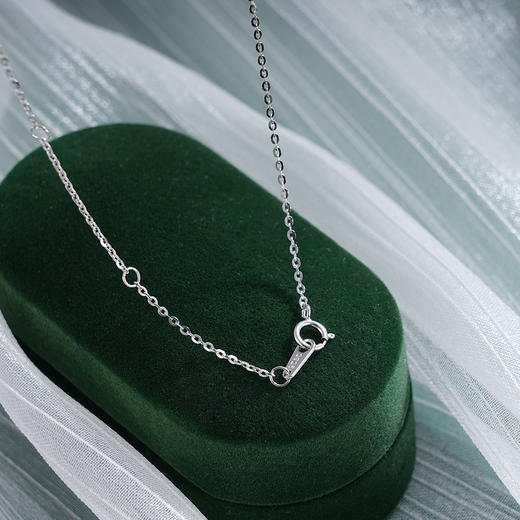 子佩集S925银【平安无虞】套链【YL-7278101】纯银时尚白玉髓平安扣项链2507 商品图5