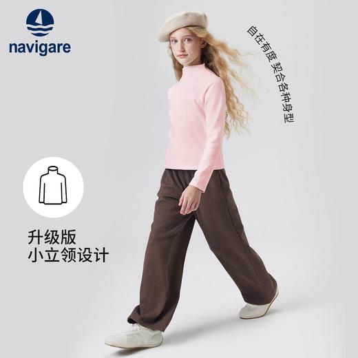 【纳维凯尔】【120-165】意大利小帆船女童秋冬款双面磨毛打底衫长袖T恤 商品图5