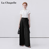 天猫同步【版型赞！垂感显瘦】拉夏贝尔/La Chapelle交叉系带双扣阔腿裤女高腰压褶通勤时尚高级感休闲裤 商品缩略图1