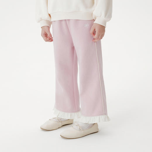 马克珍妮女童花边蝴蝶结柔软微喇裤2025年秋装新款551319 商品图1