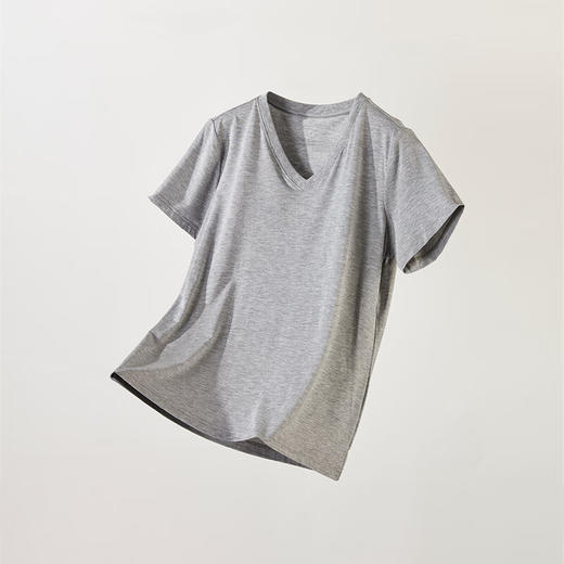  圆领透气纯色上衣T恤宽松 女士短袖 莫代尔 商品图4