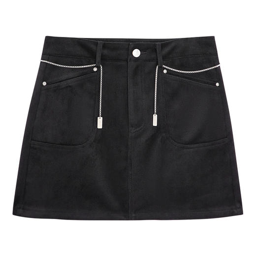 IEF/爱依服2025 冬季 韩版时尚显瘦别致设计感显瘦天鹅绒A裙N36378 商品图5