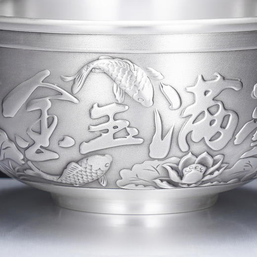 子佩集S999银【金玉满堂】摆件【BXF008024803】纯银餐具鱼莲吉言碗2507 商品图2