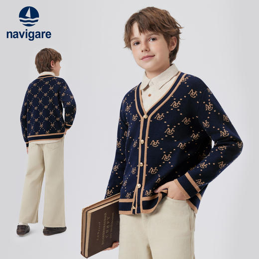 【纳维凯尔】【120-165】意大利小帆船男童针织开衫毛衣 商品图3