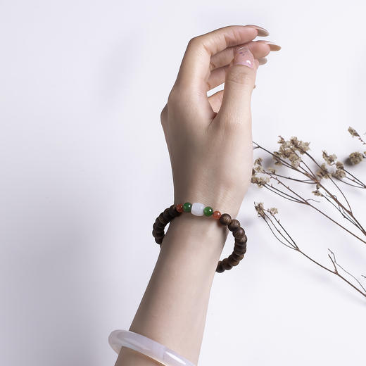 xy0512沉香+和田玉南红手串 商品图8