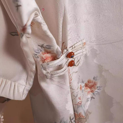 丁摩 真丝连衣裙提花新中式连衣裙桑蚕丝中国风改良旗袍长裙子5ZF-39269 商品图3