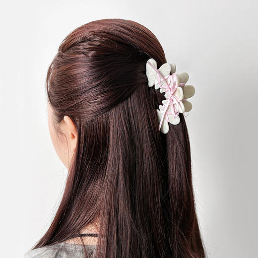 EVER THAMES 醋酸大号抓夹简约时尚气质发饰超仙丝带鲨鱼夹 商品图4