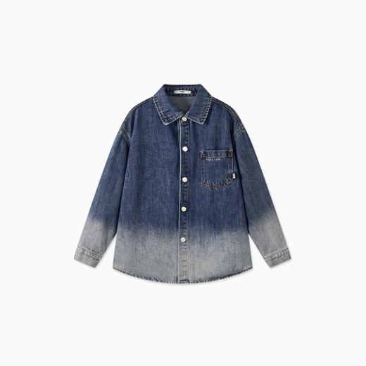 【MQD】秋季男大童经典休闲学院风渐变牛仔外套 商品图4