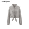 天猫同步【凉感天丝莱赛尔】拉夏贝尔/La Chapelle轻奢！高品质翻领系带长袖衬衫短款慵懒风气质防晒衬衣★ 商品缩略图12