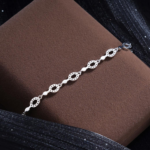 子佩集S925银【倩影凌波】手链【SL070490】纯银时尚椭圆圈锆石2507 商品图6